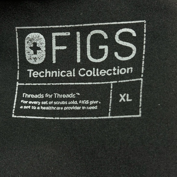 Figs Casma Three-Pocket Scrub Top Black Size XL - Picture 9 of 11